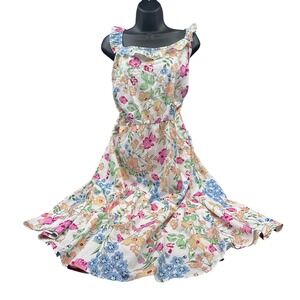 Bloomchic Floral Print Ruffle Trim Sleeveless Sundress -‎ Women's